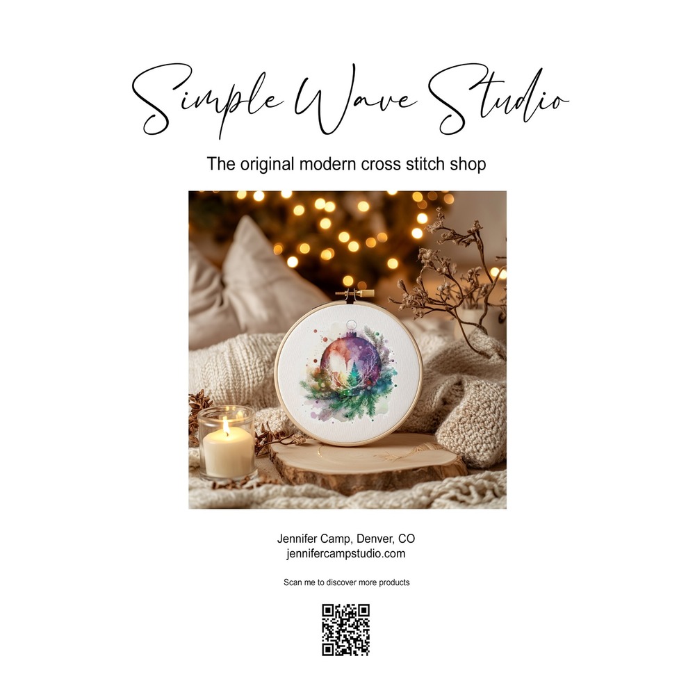 Retro‎ Christmas Ornament Ball Holiday Cross Stitch Leaflet Chart NIP